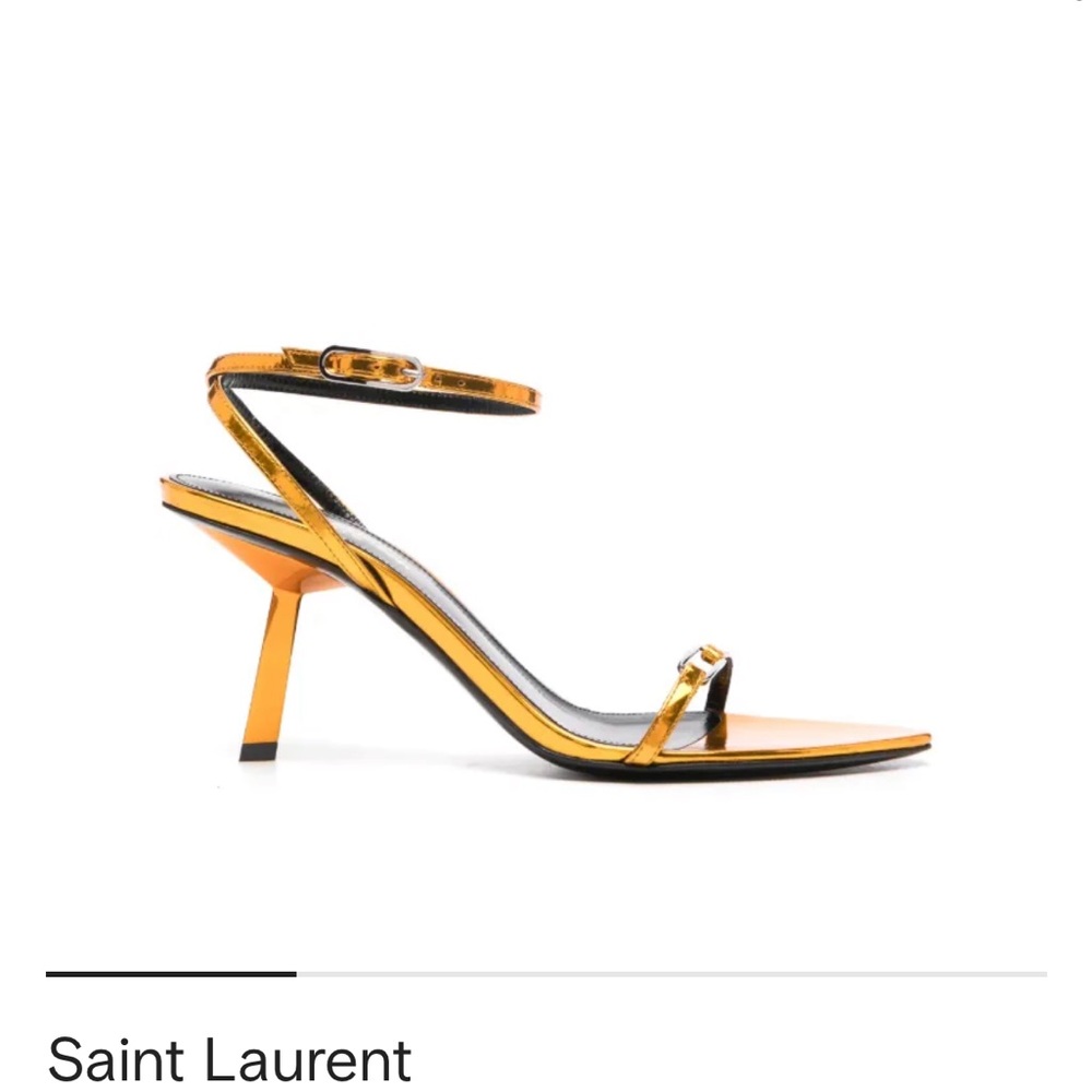 Saint Laurent Kitty 75 Sandals – Metallic Leather